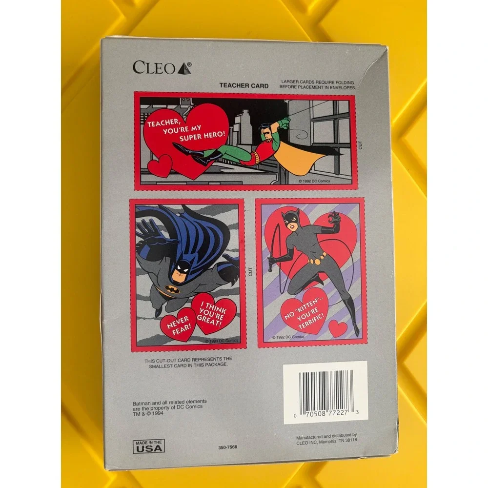 Vintage 1994 Batman The Animated Series 38 Valentines Sealed Box Cleo DC Comics